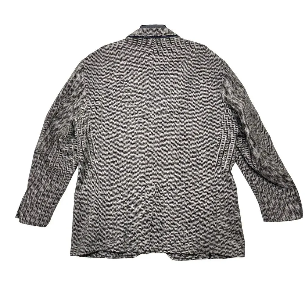 Vintage Polo Ralph Lauren Blazer 2XL Mens Gray Lambswool Alpaca Herringbone NWT